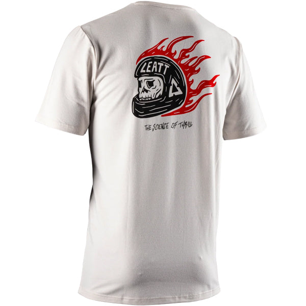 Professional studio photo of Leatt Core T-Shirt; showing tee fit, printed graphics, and crew neckline; SKU 5026081290; Sizes: S-3XL