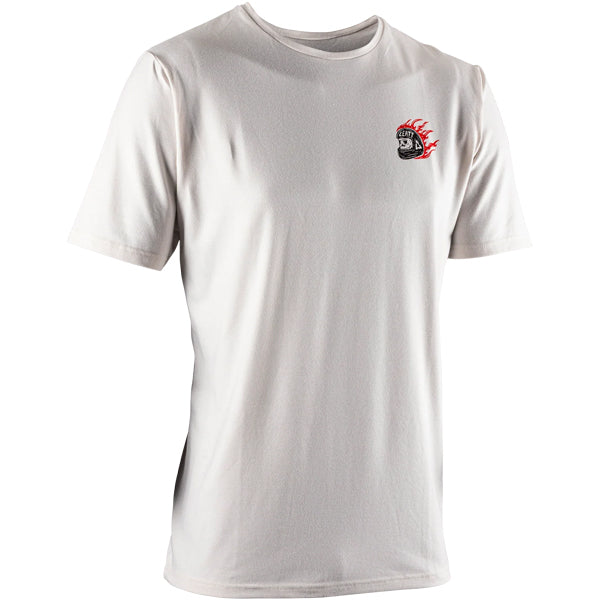 Crisp studio image on a white background of Leatt Core T-Shirt; showing tee fit, printed graphics, and crew neckline; SKU 5026081290; Sizes: S-3XL