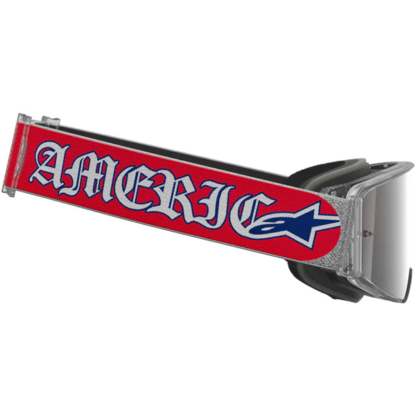 5105226-3720 Alpinestars Supertech Vision Merica Goggles side view showing Merica USA strap graphics