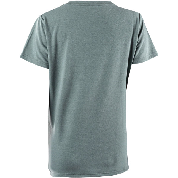 Clean studio shot of Leatt Core T-Shirt (Womens); showing tee fit, printed graphics, and crew neckline; SKU 50260815; Colors: Galaxy Blue, Mist Green - alternate view
