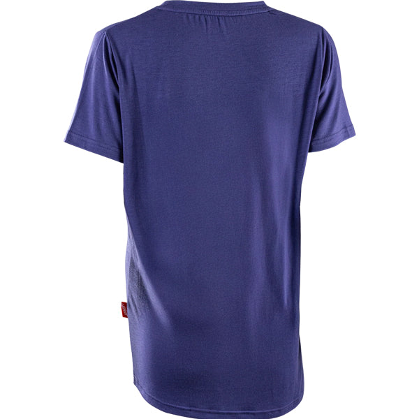 Crisp studio image on a white background of Leatt Tech T-Shirt (Womens); showing tee fit, printed graphics, and crew neckline; SKU 50260818 - alternate view