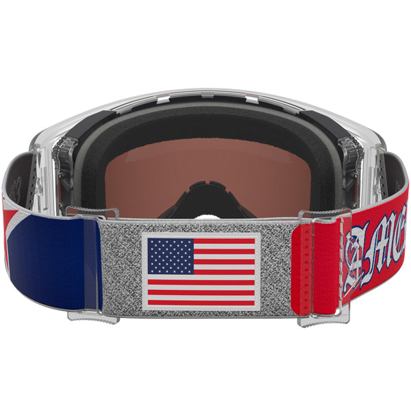 5105226-3720 Alpinestars Supertech Vision Merica Goggles rear strap view showing American flag detail - alternate view