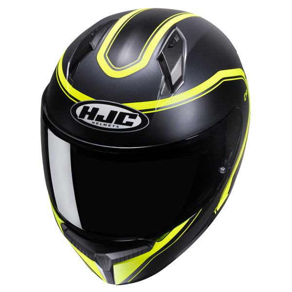 top view of HJC SKU 825103203, sizes XS, SM, MD, LG, XL for motorcycle helmet, street bike, full-face helmet, and powersports use.