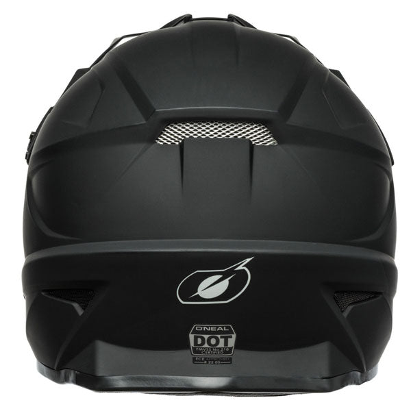 Studio photo showcasing O'Neal, 1 Series Solid Helmet, SKU 0632-172, color options Black/Pink, Black, Blue, Red, sizes XS–2X