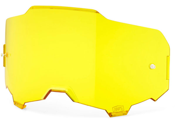 Studio photo showcasing 100%, Armega Goggle Lens, Tear-Off Accessories, Goggle Tear-Offs, SKU 5804200500, color options Blue Lens, Yellow Lens, Smoke Lens, Clear Lens, Dark Smoke Lens, Persimmon Lens, Red Mirror Lens, Silver Mirror Lens and more
