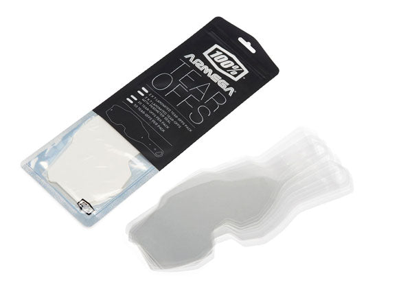 Studio image on a white background of 100%, Armega Goggle Lens, Tear-Off Accessories, Goggle Tear-Offs, SKU 5804900020, color options Blue Lens, Yellow Lens, Smoke Lens, Clear Lens, Dark Smoke Lens, Persimmon Lens, Red Mirror Lens, Silver Mirror Lens and more