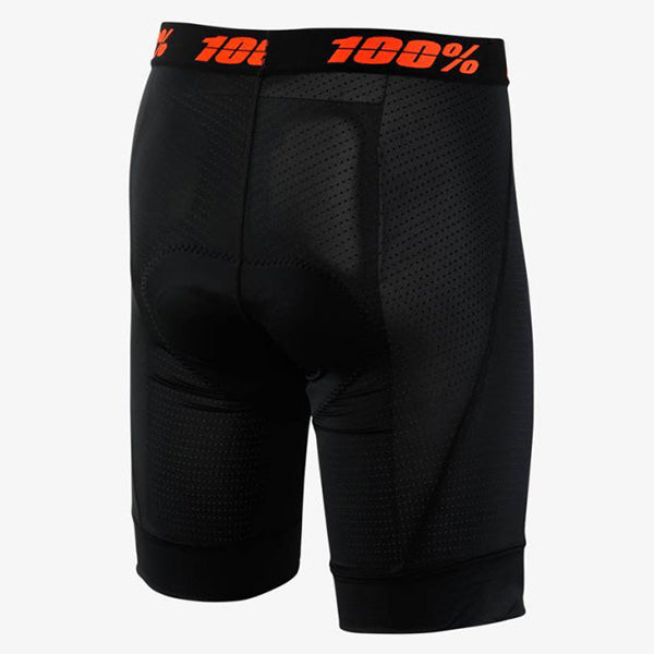 Product photo of 100%, CRUX Liner Short (MTB), Base Layer Shorts, SKU 50010061, color Black, sizes 28–38