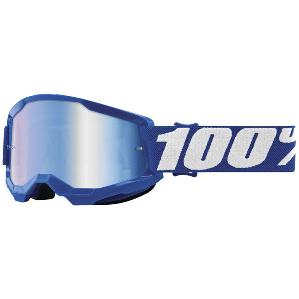 Product photo of 100%, Strata 2 Goggle (Mirror Lens) (Youth), Goggles, SKU 5652100250, color options Neon Orange, Mirror True Gold, Black, Mirror Silver Lens, Blue, Mirror Red/Blue Lens, Neon Yellow, Mirror Pink Lens, Pink, Mirror Red Lens, Red, Mirror Red Lens, White, Mirror Silver Lens, Orange, Mirror Gold Lens and more