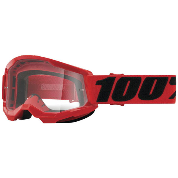Clean studio photo on a white background of 100%, Strata 2 Goggle (Clear Lens) (Youth), Goggles, SKU 5651100650, color options Black, Neon Yellow, Neon Orange, Pink, White, Red, Blue, Yellow and more