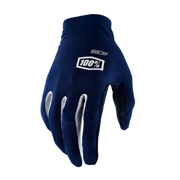Studio image on a white background of 100%, Sling MX Gloves, Offroad Gloves, SKU 33306642, color options Black, Grey, Navy, Fluo Yellow, sizes LG, MD, XL, SM