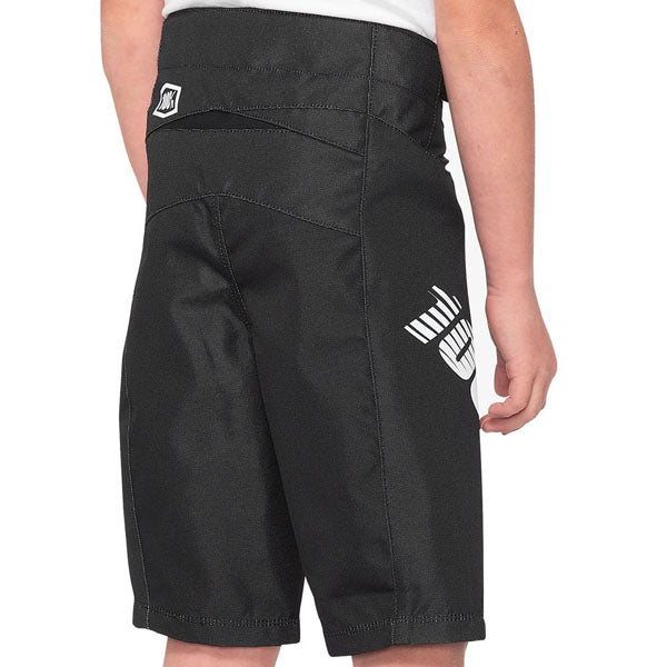 Detailed studio photograph of 100%, Ridecamp Short (Youth), Shorts, color Black, sizes Y-24