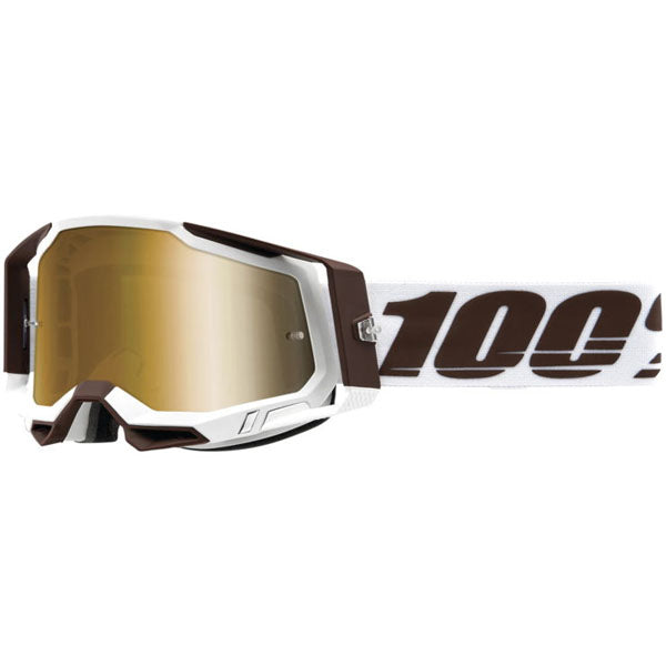 Studio photo of 100%, Racecraft 2.0 Goggle (Mirror Lens), Goggles, SKU 26013081, color options Arbis, Mirror Silver Lens, Mayfair, Mirror Silver Lens, Maho, Silver Flash Lens, Concordia, Mirror Blue Lens, Airblast, Mirror Silver Lens, Blue, Mirror Blue Lens, Fremont, Mirror Blue Lens, Red, Mirror Red Lens and more