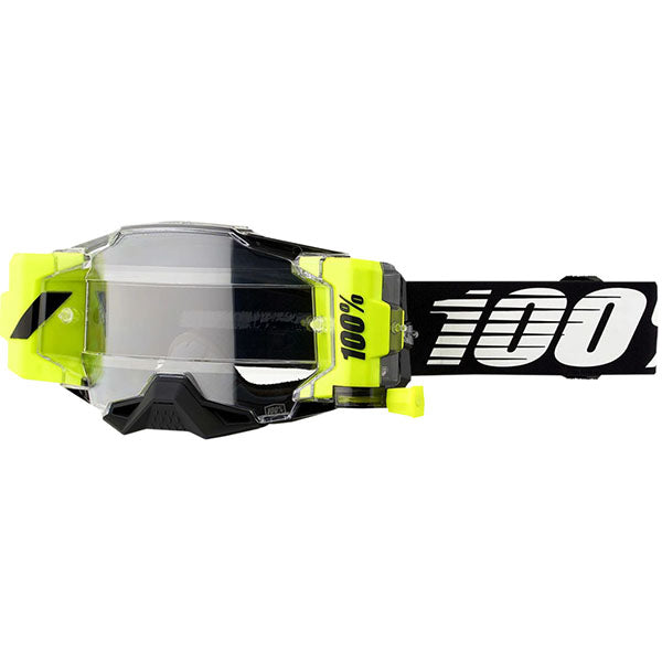 Detailed studio photograph of 100%, Armega Forecast Goggle, Goggles, SKU 26013516, color options Black, Blue, Nuclear Citrus, Royal, Nuketown, Red, Neon Yellow