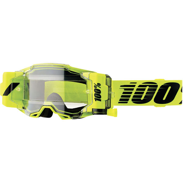 Studio photo showcasing 100%, Armega Forecast Goggle, Goggles, SKU 26013298, color options Black, Blue, Nuclear Citrus, Royal, Nuketown, Red, Neon Yellow