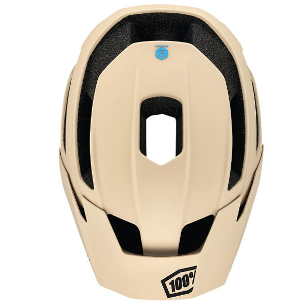 Studio photo showcasing 100%, Altis Helmet (MTB), color options White, Black, Grey, Camo, Tan, sizes XS/S, S/M, L/XL, Designed for Mountain Bike, BMX and E-Bike riders