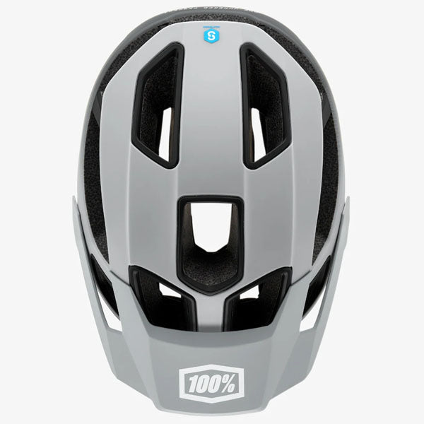 Clean studio photo on a white background of 100%, Altec with Fidlock Helmet (MTB), SKU 01510030, color options White, Black, Gray, Red, Light Gray, Navy, Orange, sizes XS/S, S/M, L/XL, Designed for Mountain Bike, BMX and E-Bike riders