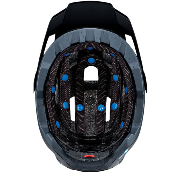 Studio image on a white background of 100%, Altec with Fidlock Helmet (MTB), SKU 01510091, color options White, Black, Gray, Red, Light Gray, Navy, Orange, sizes XS/S, S/M, L/XL, Designed for Mountain Bike, BMX and E-Bike riders