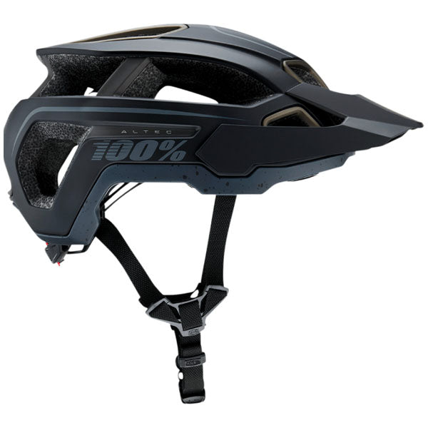Detailed studio photograph of 100%, Altec with Fidlock Helmet (MTB), SKU 01510092, color options White, Black, Gray, Red, Light Gray, Navy, Orange, sizes XS/S, S/M, L/XL, Designed for Mountain Bike, BMX and E-Bike riders