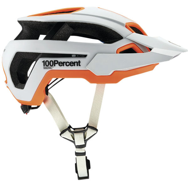 Studio image on a white background of 100%, Altec with Fidlock Helmet (MTB), color options White, Black, Gray, Red, Light Gray, Navy, Orange, sizes XS/S, S/M, L/XL, Designed for Mountain Bike, BMX and E-Bike riders