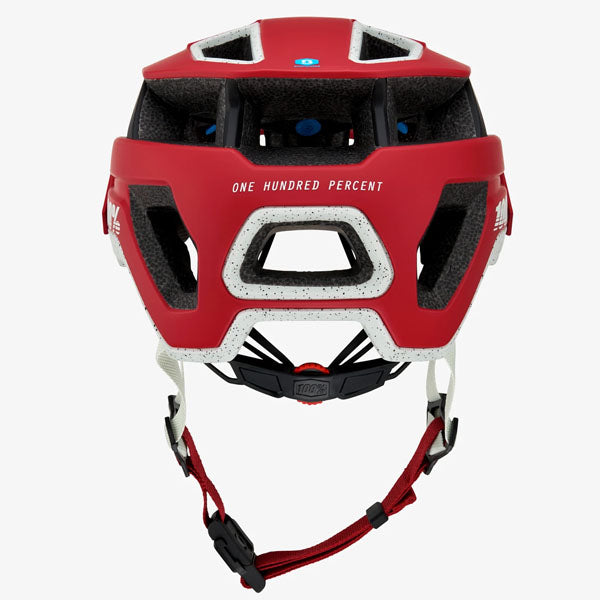 Clean studio photo on a white background of 100%, Altec with Fidlock Helmet (MTB), SKU 01510109, color options White, Black, Gray, Red, Light Gray, Navy, Orange, sizes XS/S, S/M, L/XL, Designed for Mountain Bike, BMX and E-Bike riders