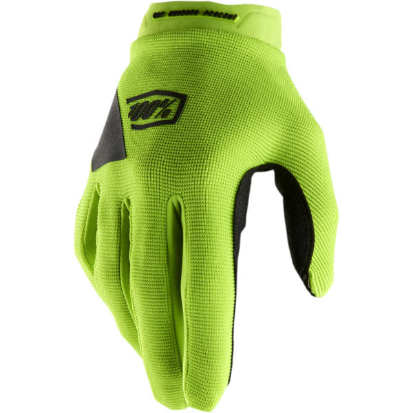 Detailed studio photograph of 100%, Ridecamp Glove (Womens), Offroad Gloves, SKU 33310169, color options Black, Blue, Brick, Fluo Yellow/Black, Lavender, Navy/Slate, sizes LG, MD, SM, XL