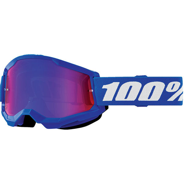 Clean studio photo on a white background of 100%, Strata 2 Goggle (Mirror Lens) (Youth), Goggles, SKU 610-5258, color options Neon Orange, Mirror True Gold, Black, Mirror Silver Lens, Blue, Mirror Red/Blue Lens, Neon Yellow, Mirror Pink Lens, Pink, Mirror Red Lens, Red, Mirror Red Lens, White, Mirror Silver Lens, Orange, Mirror Gold Lens and more