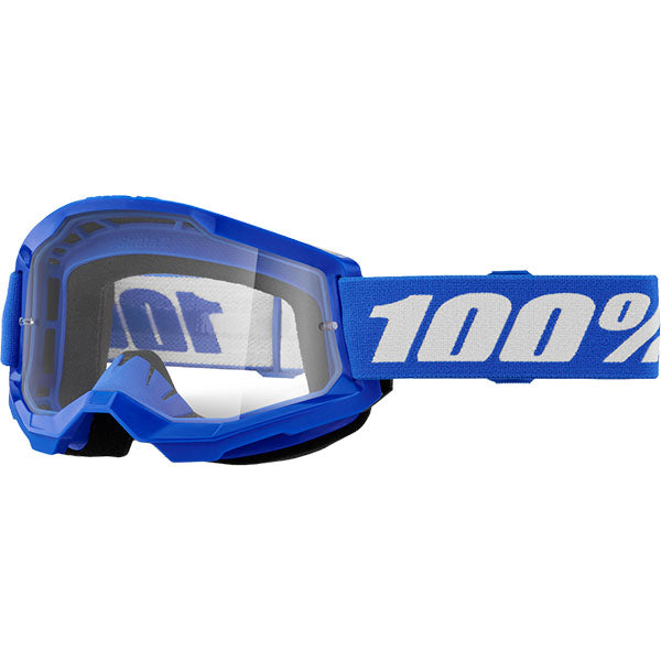 Product photo of 100%, Strata 2 Goggle (Clear Lens) (Youth), Goggles, SKU 610-5252, color options Black, Neon Yellow, Neon Orange, Pink, White, Red, Blue, Yellow and more