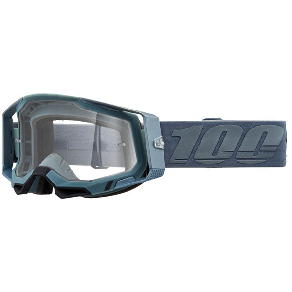 Clean studio photo on a white background of 100%, Racecraft 2.0 Goggle (Clear Lens), Goggles, SKU 26013256, color options Concordia, Battleship, Snowbird, Topo, Kalkuta, Neon Yellow, Fluo Yellow, Panam and more