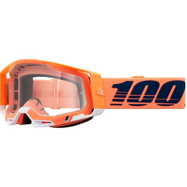 Clean studio photo on a white background of 100%, Racecraft 2.0 Goggle (Clear Lens), Goggles, SKU 26013257, color options Concordia, Battleship, Snowbird, Topo, Kalkuta, Neon Yellow, Fluo Yellow, Panam and more