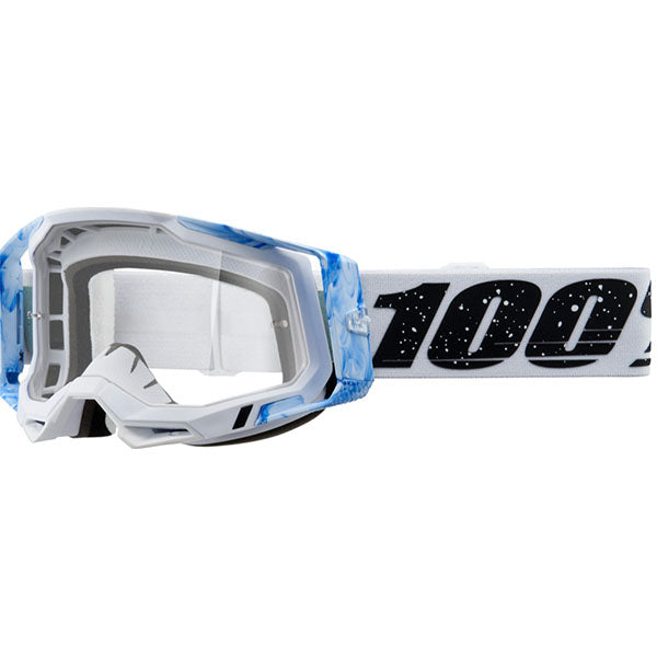 Catalog studio image of 100%, Racecraft 2.0 Goggle (Clear Lens), Goggles, SKU 26013259, color options Concordia, Battleship, Snowbird, Topo, Kalkuta, Neon Yellow, Fluo Yellow, Panam and more