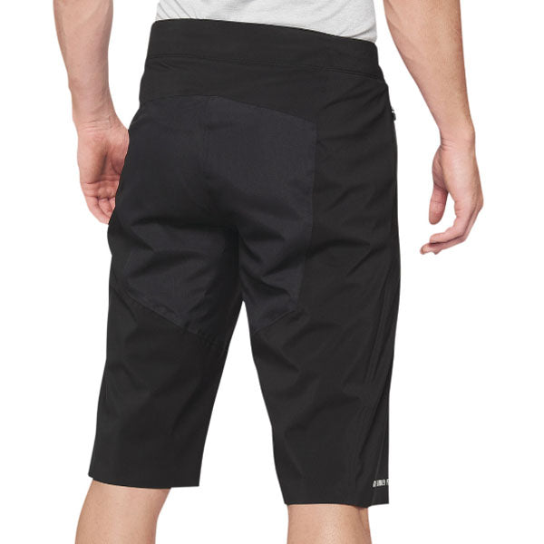 Clean studio photo on a white background of 100%, Hydromatic Shorts (MTB), SKU 50010121, color Black, sizes 28–38, Designed for Mountain Bike, BMX and E-Bike riders