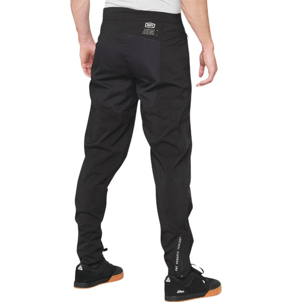 Clean studio photo on a white background of 100%, Hydromatic Pants (MTB), SKU 50100023, color Black, sizes 28–38, Designed for Mountain Bike, BMX and E-Bike riders