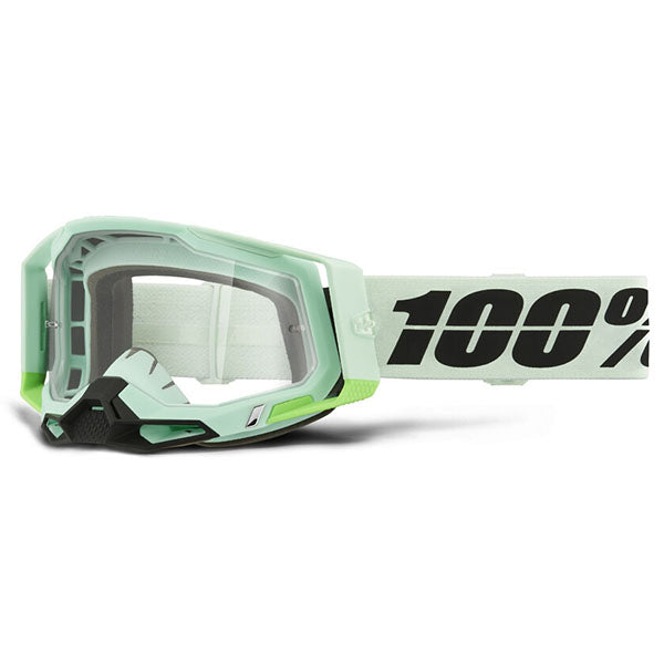 Clean studio photo on a white background of 100%, Racecraft 2.0 Goggle (Clear Lens), Goggles, SKU 26013328, color options Concordia, Battleship, Snowbird, Topo, Kalkuta, Neon Yellow, Fluo Yellow, Panam and more