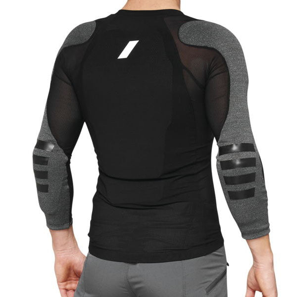 Catalog studio image of 100%, Tarka Long Sleeve, Chest Protector, SKU 27011094, color Black, sizes SM, MD, LG, XL, 2XL
