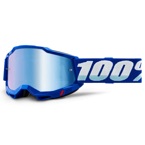 Studio photo of 100%, Accuri 2.0 Goggle (Mirror Lens), Goggles, SKU 26012817, color options Fairbanks, Mirror True Gold Lens, Samba, Mirror Silver Lens, 2028, Mirror Blue Lens, Yumiko, Mirror Silver Lens, Torken, Mirror Red Lens, Risland, Mirror True Gold Lens, Razza, Mirror Silver Lens, Neon Yellow, Mirror Silver Lens and more