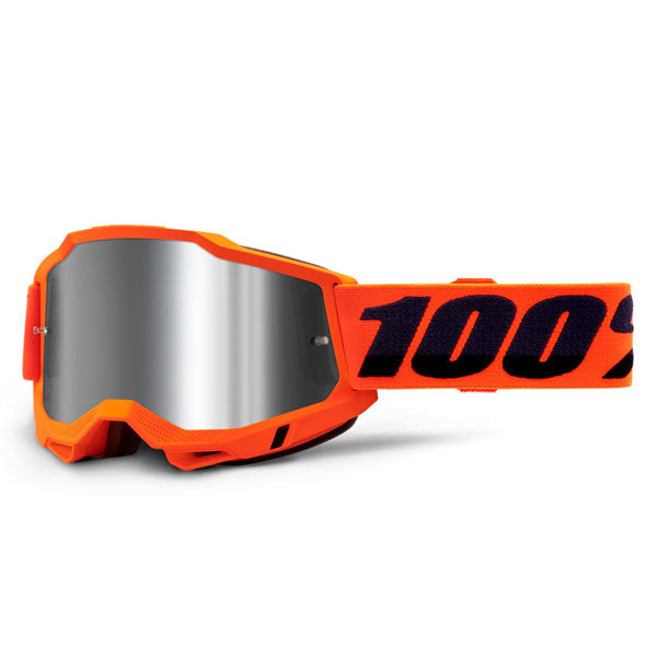 High-resolution studio image of 100%, Accuri 2.0 Goggle (Mirror Lens), Goggles, SKU 26012821, color options Fairbanks, Mirror True Gold Lens, Samba, Mirror Silver Lens, 2028, Mirror Blue Lens, Yumiko, Mirror Silver Lens, Torken, Mirror Red Lens, Risland, Mirror True Gold Lens, Razza, Mirror Silver Lens, Neon Yellow, Mirror Silver Lens and more