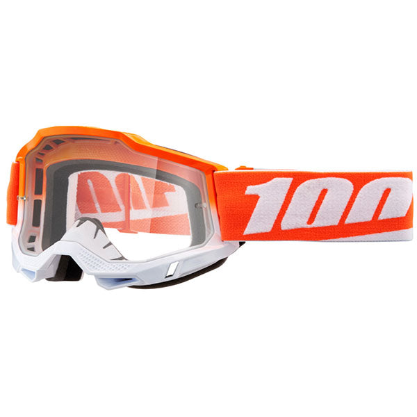 High-resolution studio image of 100%, Accuri 2.0 Goggle (Clear Lens), Goggles, SKU 26013270, color options 2028, Fairbanks, Samba, Torken, Yumiko, Ferran, Matigofun, Schrute and more