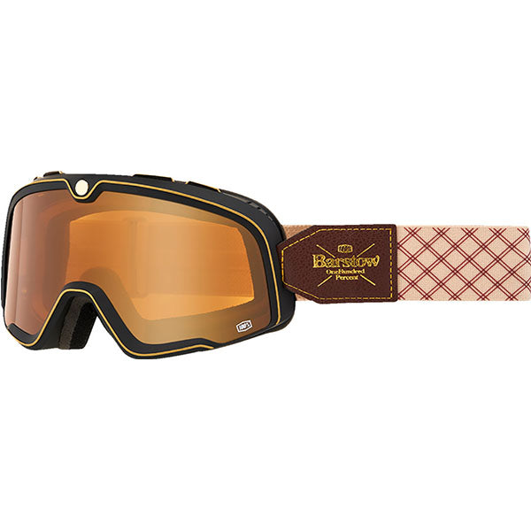 Catalog studio image of 100%, Barstow Goggle, Goggles, SKU 26013530, color options Race Service, Mirror Silver Lens, The Arsenale, Smoke Lens, Death Spray, Mirror Blue Lens, El Solitario, Smoke Lens, Vahna, Mirror Blue Lens, Erban, Mirror Dark Red Lens, Malibu, Smoke Lens, Jane Motorcycles, Mirror True Gold Lens and more