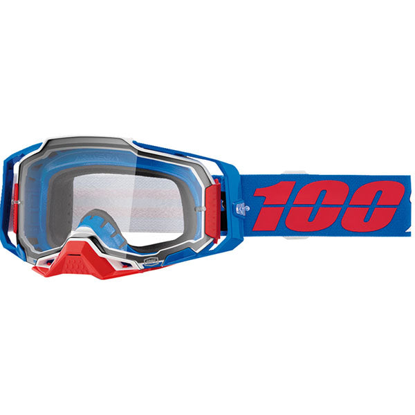 Studio product photo on a neutral background of 100%, Armega Goggle w/ Clear Lens, Goggles, SKU 26013442, color options Viggo, Furious, Klein, Albar, Esterel, Fargo, Blue, Livingaad and more