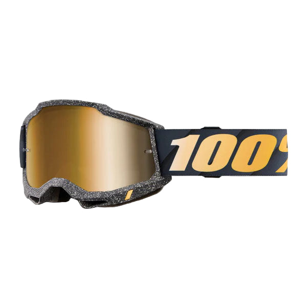 Catalog studio image of 100%, Accuri 2.0 Goggle (Mirror Lens), Goggles, SKU 5642208600, color options Fairbanks, Mirror True Gold Lens, Samba, Mirror Silver Lens, 2028, Mirror Blue Lens, Yumiko, Mirror Silver Lens, Torken, Mirror Red Lens, Risland, Mirror True Gold Lens, Razza, Mirror Silver Lens, Neon Yellow, Mirror Silver Lens and more
