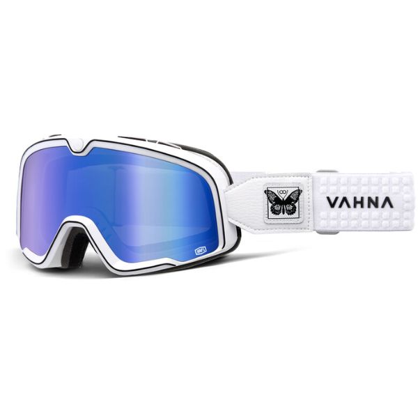 Product photo of 100%, Barstow Goggle, Goggles, SKU 610-5376, color options Race Service, Mirror Silver Lens, The Arsenale, Smoke Lens, Death Spray, Mirror Blue Lens, El Solitario, Smoke Lens, Vahna, Mirror Blue Lens, Erban, Mirror Dark Red Lens, Malibu, Smoke Lens, Jane Motorcycles, Mirror True Gold Lens and more