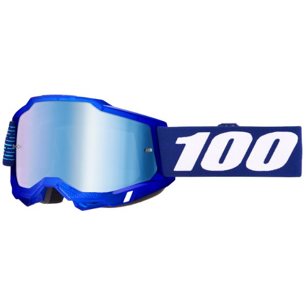 High-resolution studio image of 100%, Accuri 2.0 Goggle (Mirror Lens), Goggles, SKU 610-5363, color options Fairbanks, Mirror True Gold Lens, Samba, Mirror Silver Lens, 2028, Mirror Blue Lens, Yumiko, Mirror Silver Lens, Torken, Mirror Red Lens, Risland, Mirror True Gold Lens, Razza, Mirror Silver Lens, Neon Yellow, Mirror Silver Lens and more