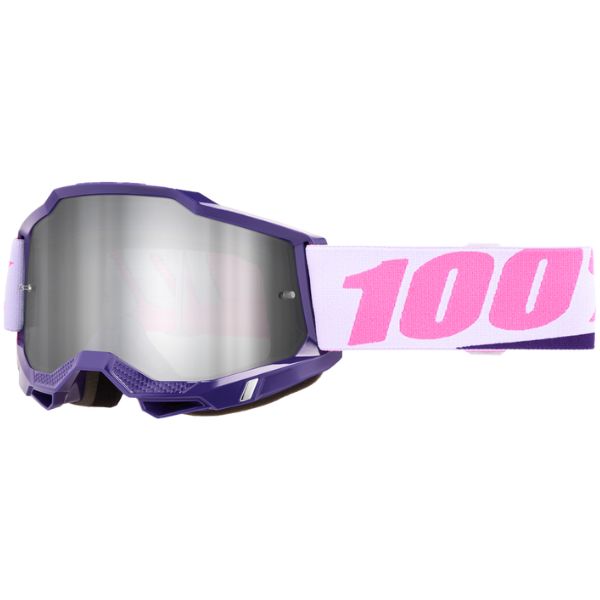 High-resolution studio image of 100%, Accuri 2.0 Goggle (Mirror Lens), Goggles, SKU 610-5367, color options Fairbanks, Mirror True Gold Lens, Samba, Mirror Silver Lens, 2028, Mirror Blue Lens, Yumiko, Mirror Silver Lens, Torken, Mirror Red Lens, Risland, Mirror True Gold Lens, Razza, Mirror Silver Lens, Neon Yellow, Mirror Silver Lens and more