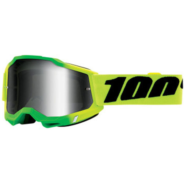Catalog studio image of 100%, Accuri 2.0 Goggle (Mirror Lens), Goggles, SKU 26013028, color options Fairbanks, Mirror True Gold Lens, Samba, Mirror Silver Lens, 2028, Mirror Blue Lens, Yumiko, Mirror Silver Lens, Torken, Mirror Red Lens, Risland, Mirror True Gold Lens, Razza, Mirror Silver Lens, Neon Yellow, Mirror Silver Lens and more
