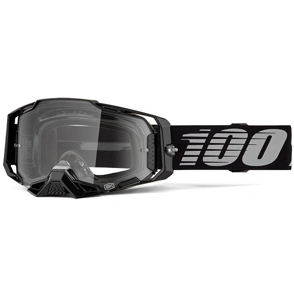 High-resolution studio image of 100%, Armega Goggle w/ Clear Lens, Goggles, SKU 5621100500, color options Viggo, Furious, Klein, Albar, Esterel, Fargo, Blue, Livingaad and more