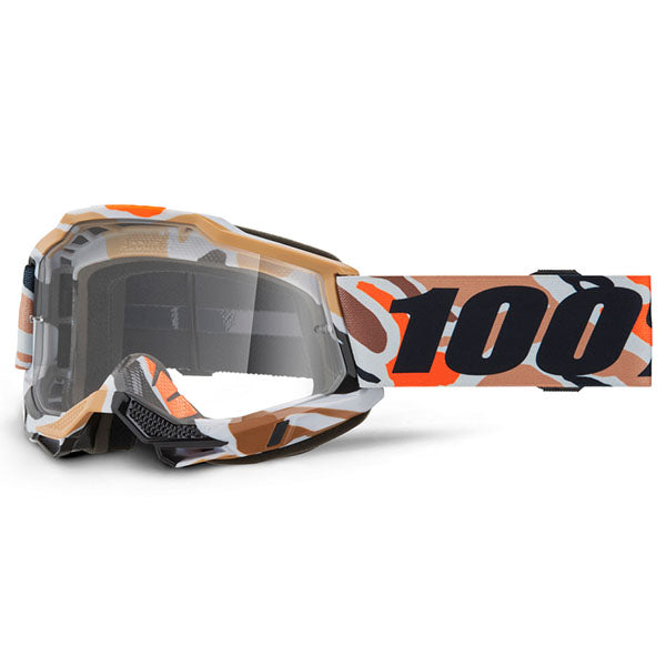 Studio image on a white background of 100%, Accuri 2.0 Goggle (Clear Lens), Goggles, SKU 5641204400, color options 2028, Fairbanks, Samba, Torken, Yumiko, Ferran, Matigofun, Schrute and more