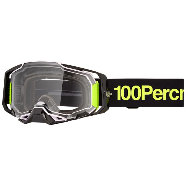 Detailed studio photograph of 100%, Armega Goggle w/ Clear Lens, Goggles, SKU 610-5325, color options Viggo, Furious, Klein, Albar, Esterel, Fargo, Blue, Livingaad and more