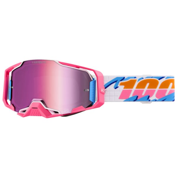 100% Armega Goggle w/ HiPER Lens in Lefreak with hiper mirror pink lens SKU 610-5386