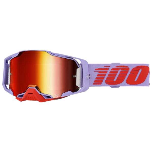 100% Armega Goggle (Mirror Lens) in Fausto with mirror red lens SKU 610-5390