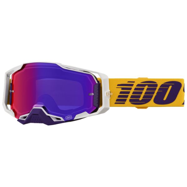 100% Armega Goggle (Mirror Lens) in Difenbak with mirror purple lens SKU 610-5391